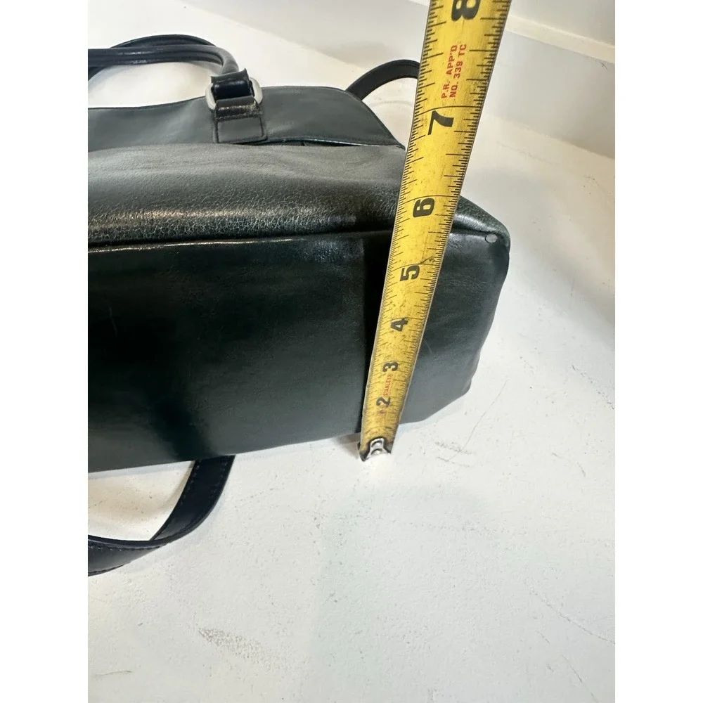 Giani Bernini Womens Forest Green & Black Buckle Hand Bag‎ Soft Leather